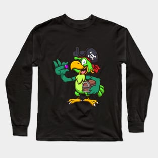 Pirate Parrot With Treasure Long Sleeve T-Shirt